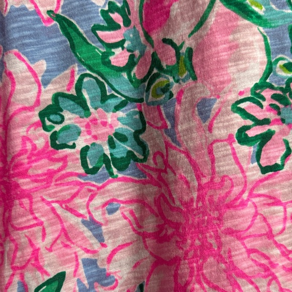 Lilly Pulitzer Pink and Green Floral Long Sleeve Top - Picture 3 of 4